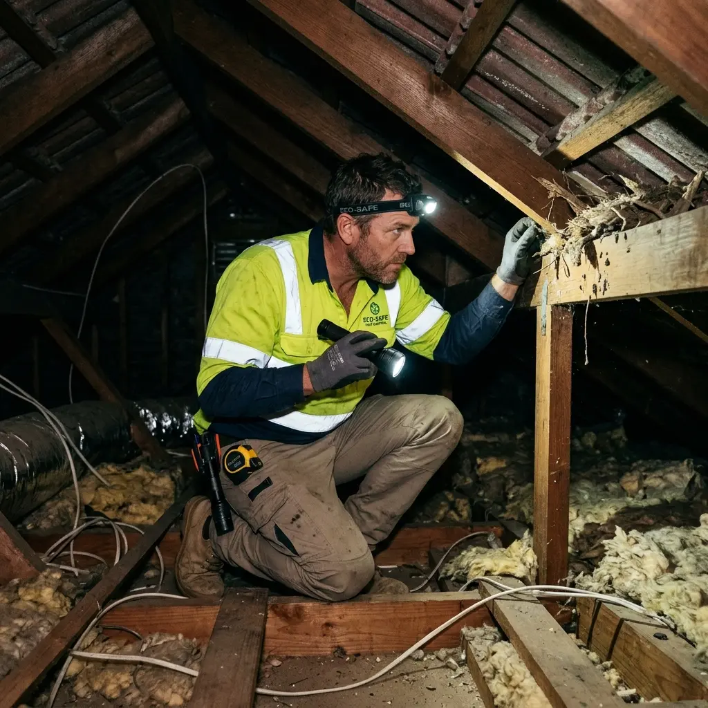 Technician using detection equipment to locate a dead rat inside a Ormond wall cavity