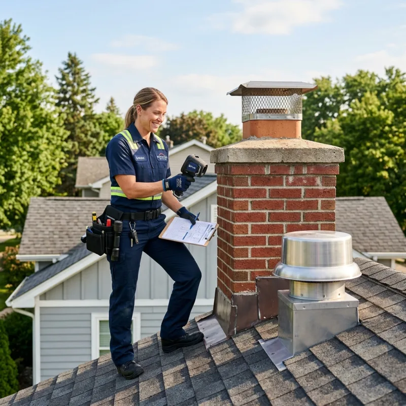 Technician inspecting a Ormond roof cavity and ductwork for a dead bird